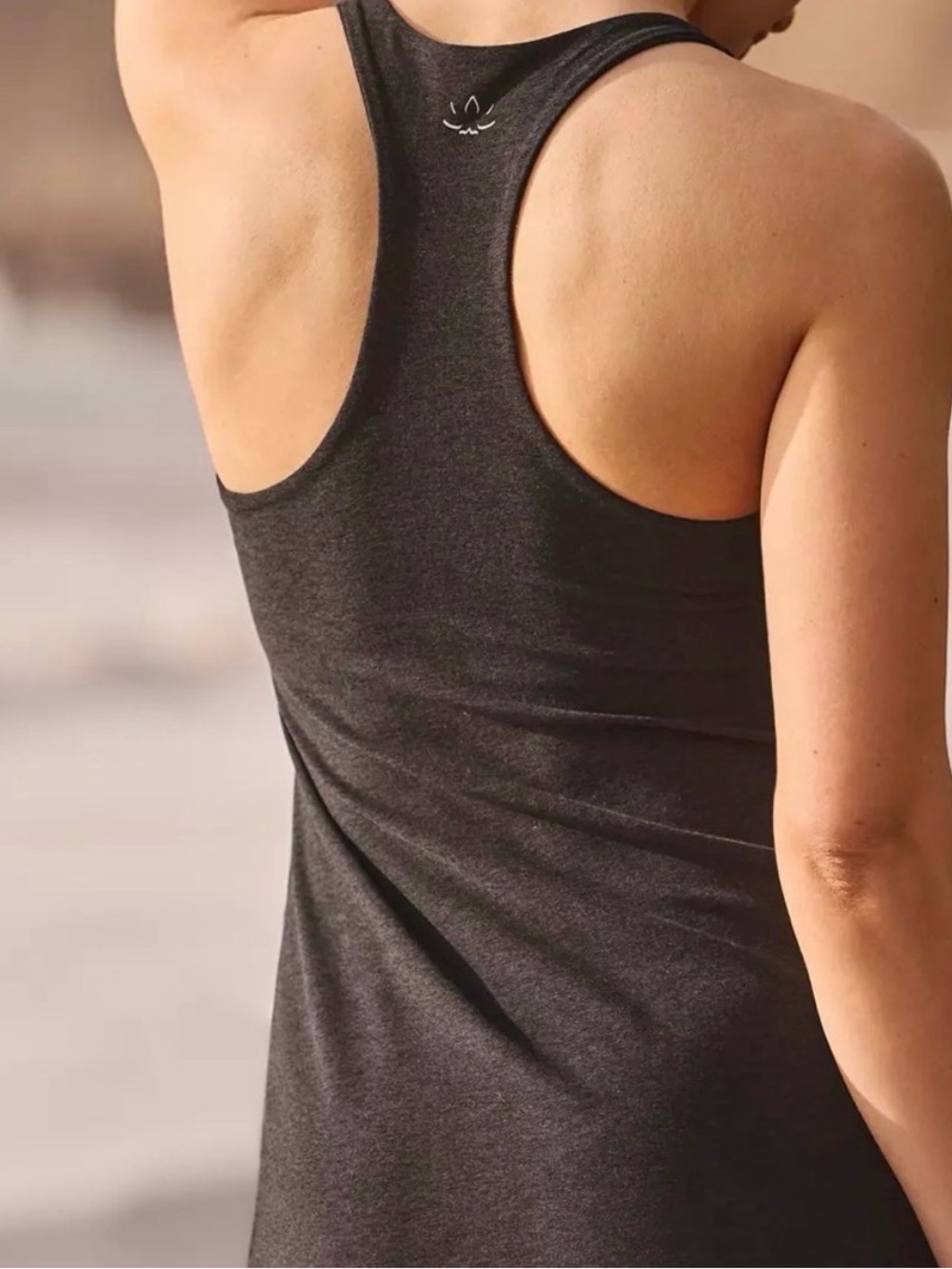 Beyond Yoga Black Ruffle-Hem Tank Dress - Picture 2 of 5